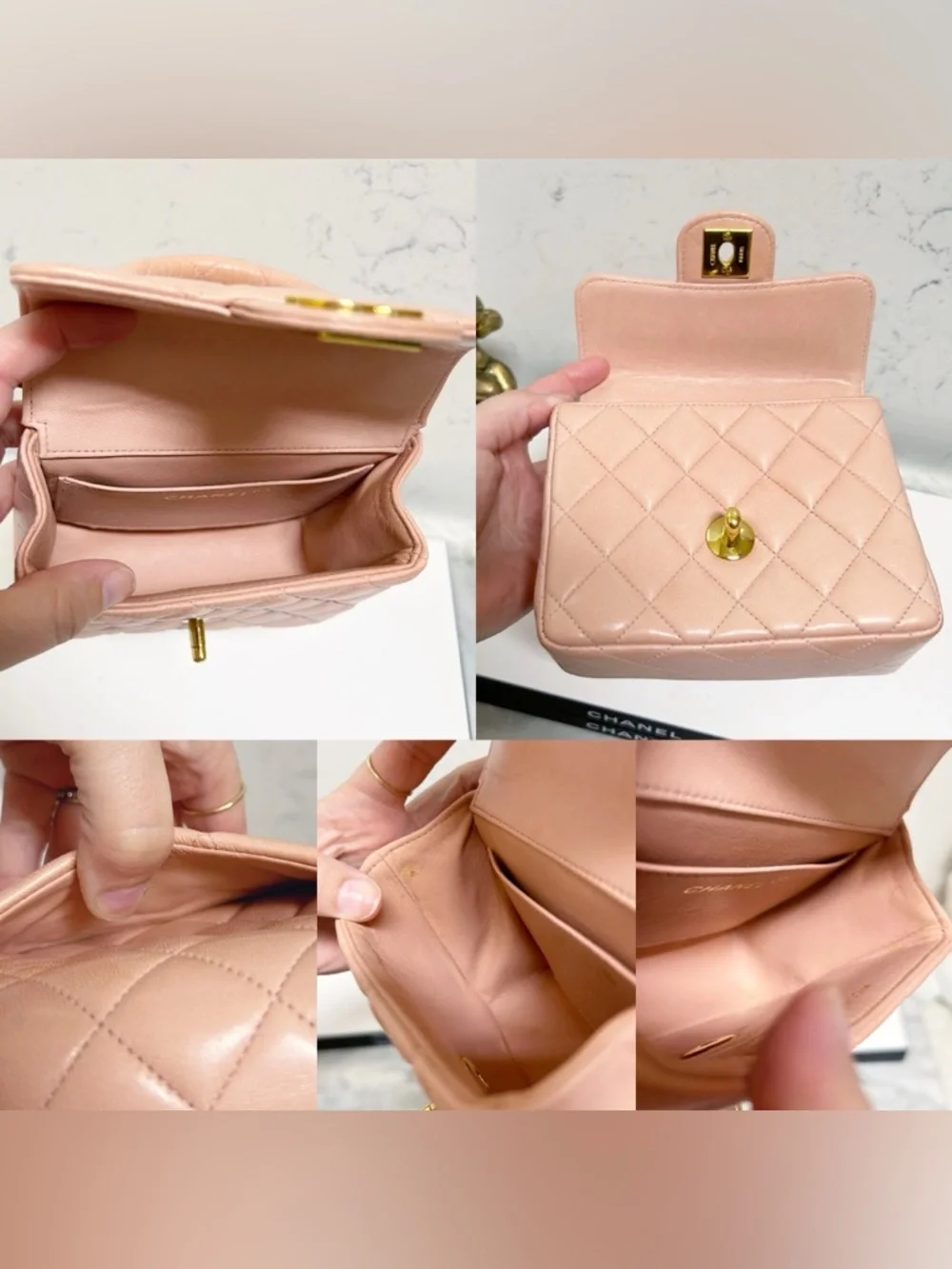 Authentic Chanel ULTRA RARE 90’s Top Handle Mini Kelly “Child” Handbag